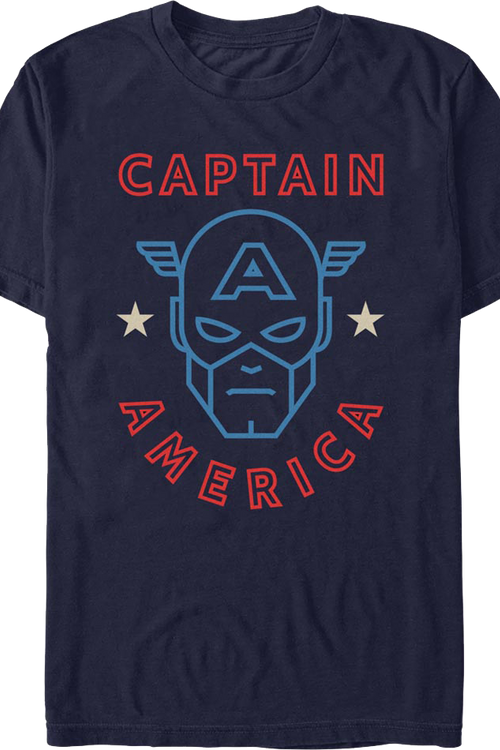 Captain America Mask Outline Marvel Comics T-Shirtmain product image