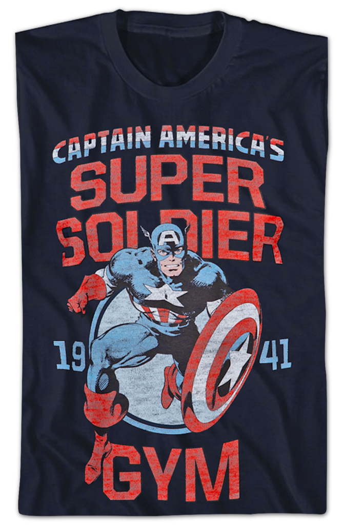 Captain America s Super Soldier Gym Marvel Comics T Shirt