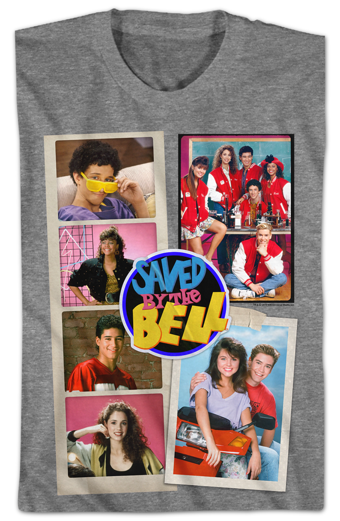 Maglietta Ufficiale Saved By The Bell - Serie Anni '80 - Grigia, Cotone, Unisex