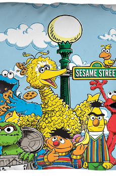 Cast of Sesame Street Throw Pillow