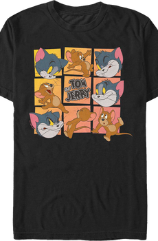 Cat And Mouse Squares Tom And Jerry T-Shirt