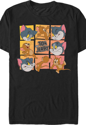 Cat And Mouse Squares Tom And Jerry T-Shirt