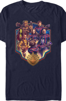 Character Shield Collage Guardians Of The Galaxy Volume 3 T-Shirt