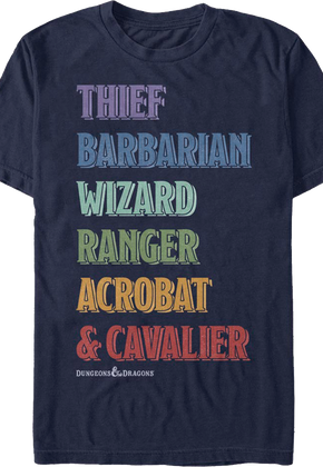 Character Titles Dungeons & Dragons T-Shirt