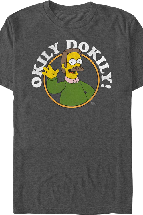 Charcoal Heather Ned Flanders Okily Dokily Simpsons T-Shirtmain product image