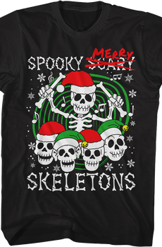 Christmas Hats Spooky Merry Skeletons T-Shirt