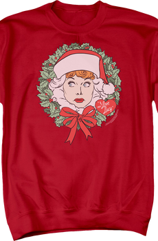 Christmas Wreath I Love Lucy Sweatshirt