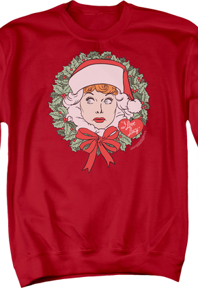 Christmas Wreath I Love Lucy Sweatshirt