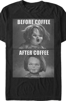 Chucky Before And After Coffee Child's Play T-Shirt