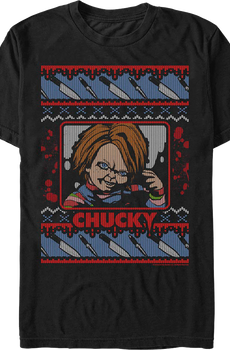Chucky Faux Ugly Christmas Sweater Child's Play T-Shirt