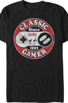 Classic Gamer Since 1991 Super Nintendo T-Shirt