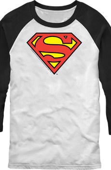 Classic Superman Logo DC Comics Raglan Baseball Shirt