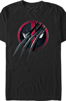 Clawed Logo Deadpool & Wolverine Marvel Comics T-Shirt