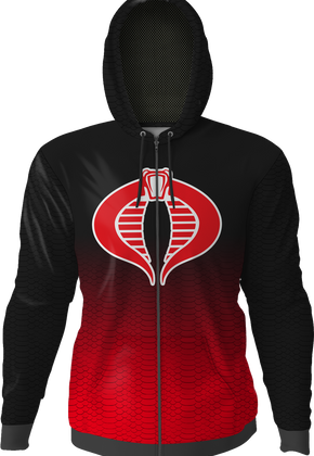 Icon Fade Activewear GI JOE Cobra Commander Premium Zippered Hooded Jacket