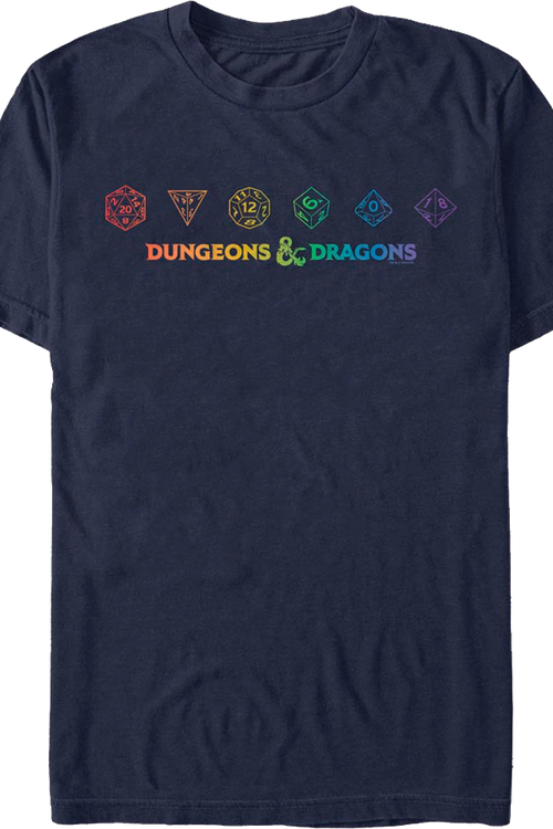 Colorful Rolling Dice Dungeons & Dragons T-Shirtmain product image