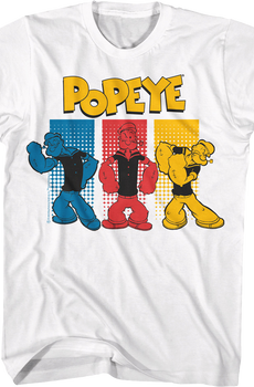 Colorful Sailor Poses Popeye T-Shirt