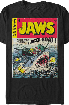 Comic Book Cover Jaws T-Shirt