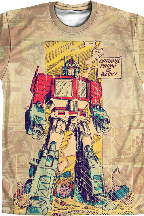 Comic Panel Optimus Prime Transformers Shirtmain product image