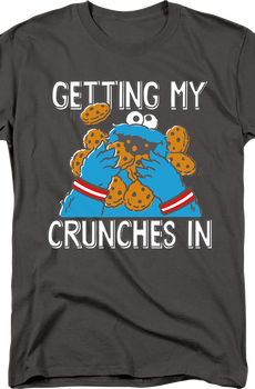 Cookie Monster Getting My Crunches In Sesame Street T-Shirt