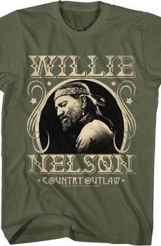 Country Outlaw Vintage Photo Willie Nelson T-Shirt
