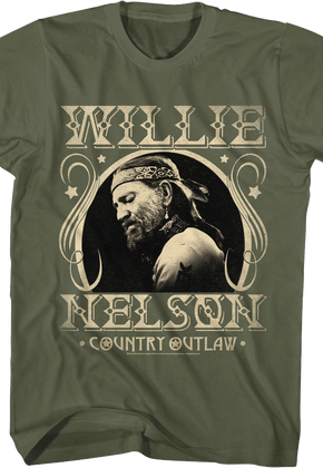 Country Outlaw Vintage Photo Willie Nelson T-Shirt