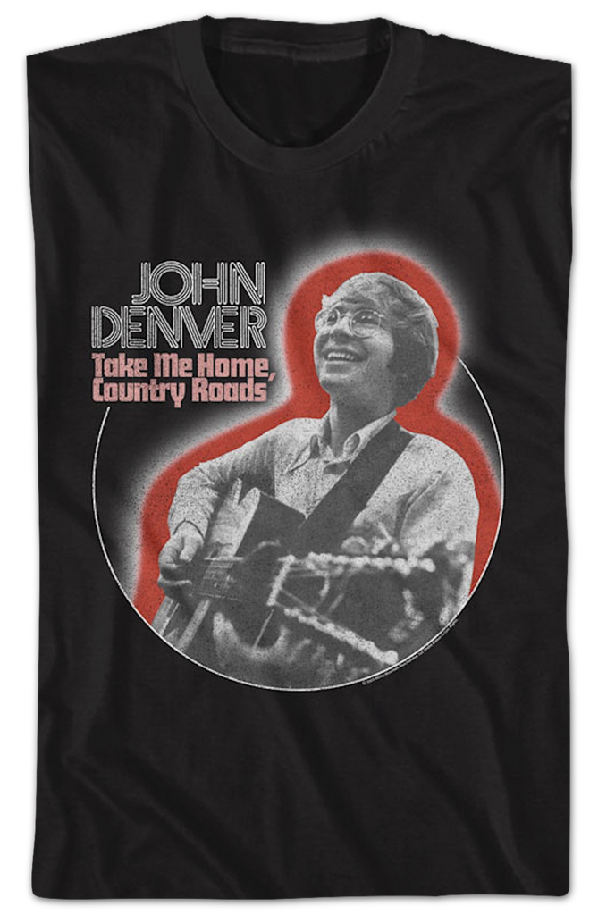 Maglietta John Denver Take Me Home - Unisex, Cotone Jersey, Stamapata USA, Taglia Regolare