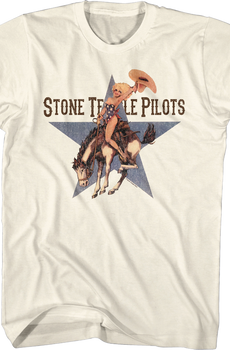 Cowgirl Riding Bronco Stone Temple Pilots T-Shirt
