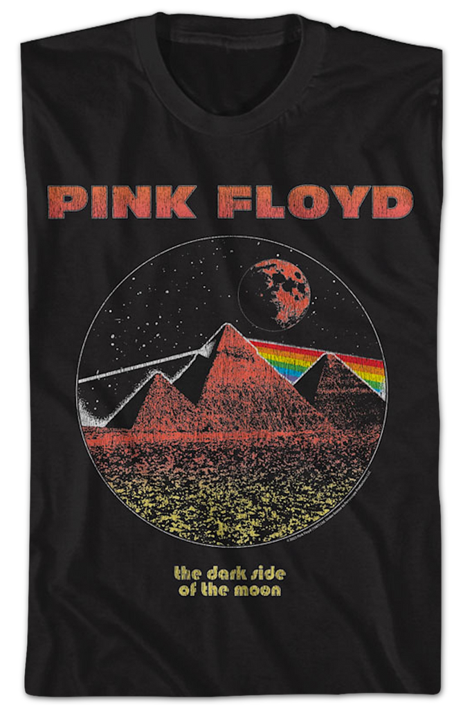 Official Pink Floyd Dark Side Of The Moon T-Shirt - Blue Splatter Design, Men's Black Tee