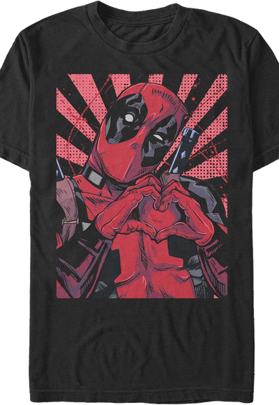 Deadpool Heart Hands Marvel Comics T-Shirt