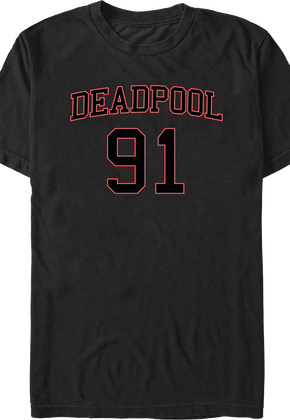 Deadpool Jersey Number Marvel Comics T-Shirt