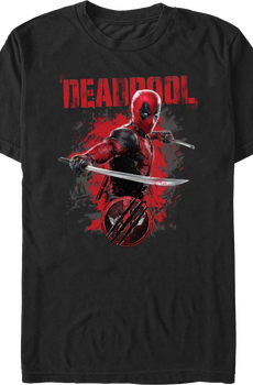 Deadpool Katanas Pose Deadpool & Wolverine Marvel Comics T-Shirt