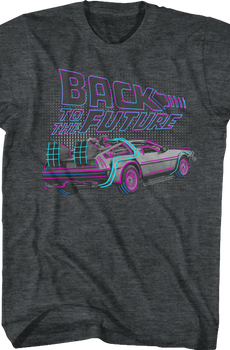 DeLorean Neon Outline Back To The Future T-Shirt