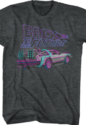 DeLorean Neon Outline Back To The Future T-Shirt