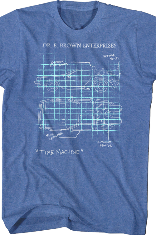Delorean Schematic Back To The Future T-Shirtmain product image