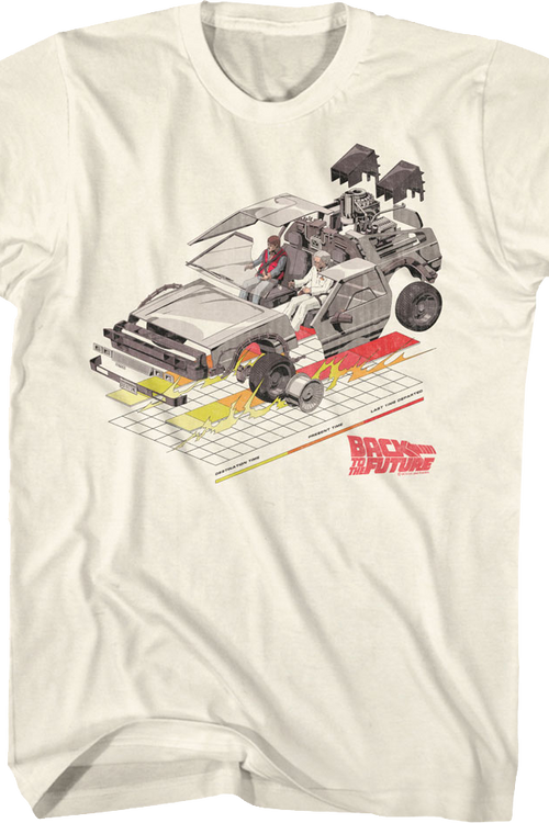 DeLorean With Grid Back To The Future T-Shirtmain product image
