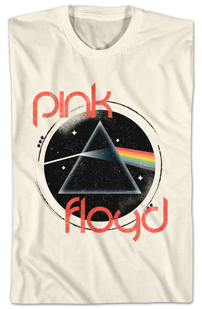 Distressed Circle Dark Side of the Moon Pink Floyd T-Shirt