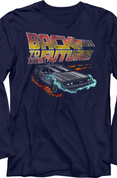 Distressed DeLorean Time Machine Back To The Future Long Sleeve Shirt