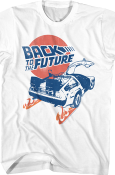 Distressed Fire Tracks Back To The Future T-Shirt