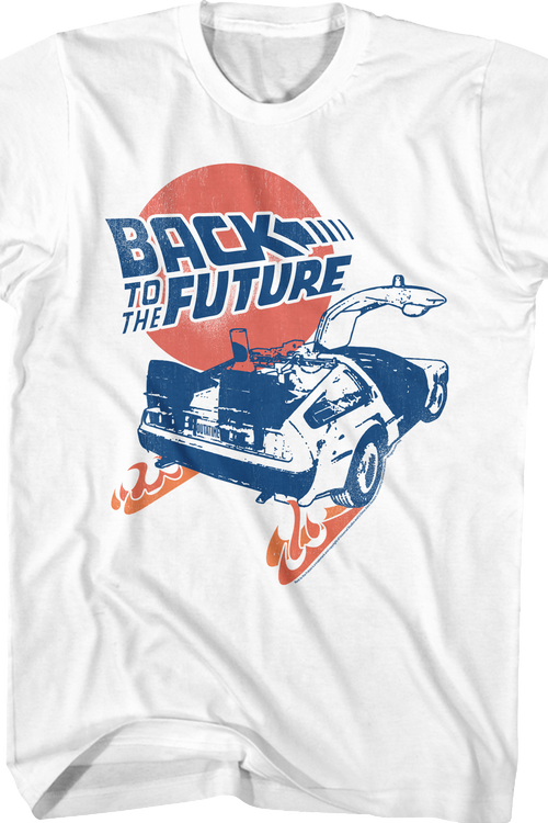 Distressed Fire Tracks Back To The Future T-Shirtmain product image