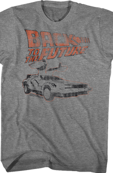 Distressed Logo And DeLorean Back To The Future T-Shirt