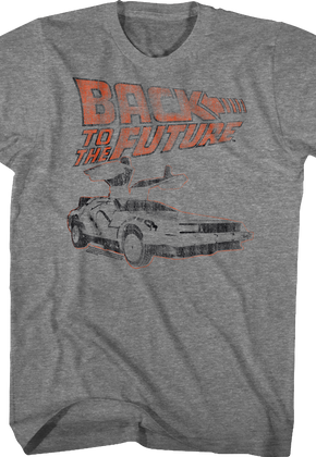 Distressed Logo And DeLorean Back To The Future T-Shirt