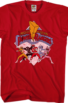 Distressed Mighty Morphin Power Rangers T-Shirt