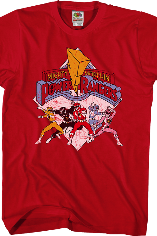 Distressed Mighty Morphin Power Rangers T-Shirtmain product image