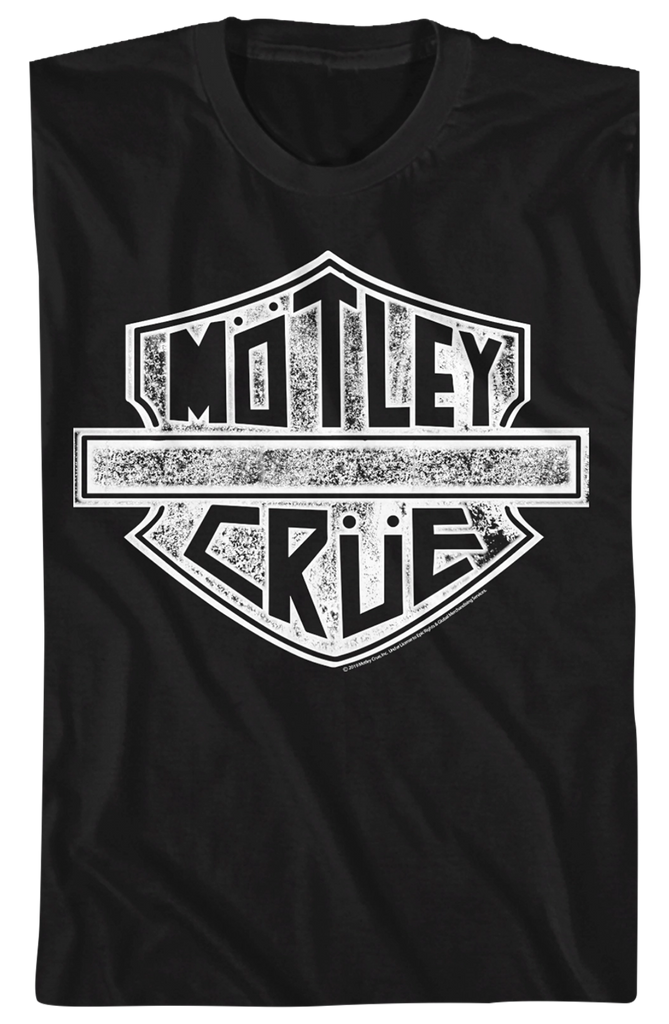 Motley Crue Vintage Biker Logo T-Shirt - Heavy Metal Rock Band Concert Tour Tee