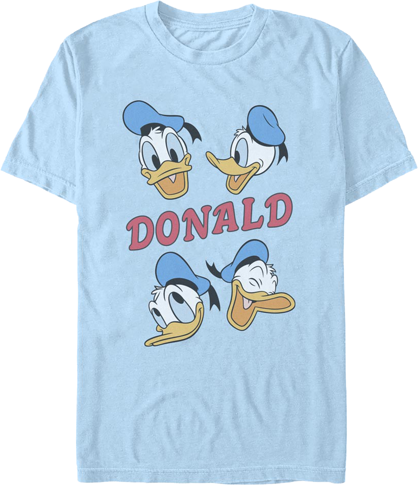 T-shirt Donald Duck Paperino Hanes Beefy-T - Bleu - Taille M - Occasion Très Bon État