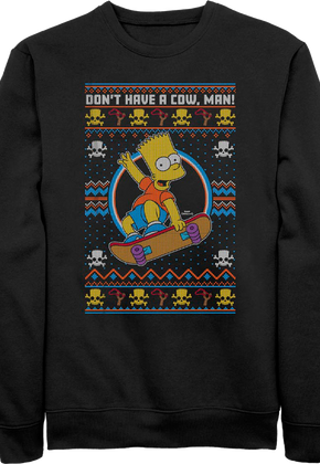 Don't Have A Cow Faux Ugly Christmas Sweater Simpsons Sweatshirt