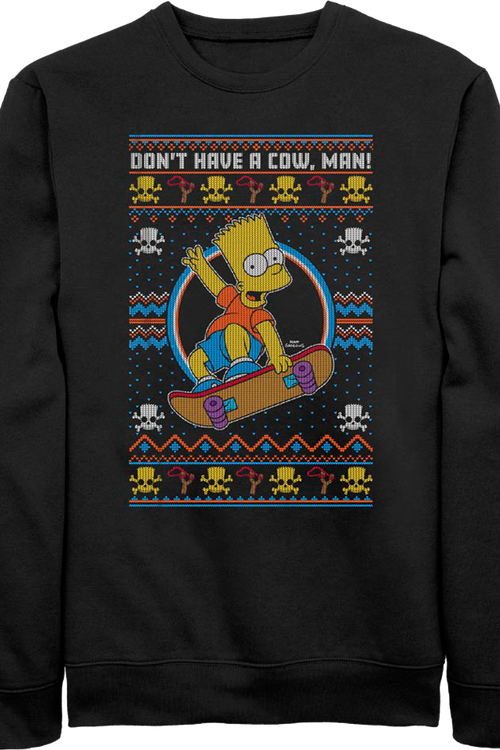Don't Have A Cow Faux Ugly Christmas Sweater Simpsons Sweatshirtmain product image