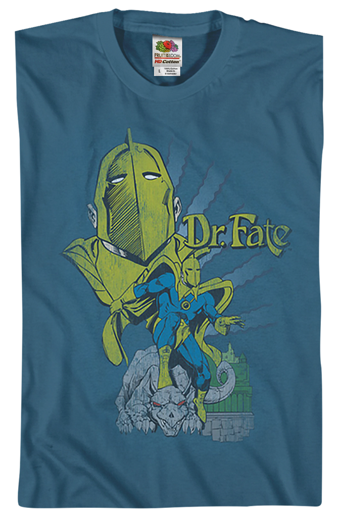 T-shirt Vintage DC Comics - Dr Fate - Taille M Homme - Bleu Clair 100% Coton - Occasion Très Bon État