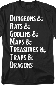 Dungeon List Dungeons & Dragons T-Shirt