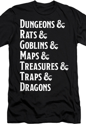Dungeon List Dungeons & Dragons T-Shirt